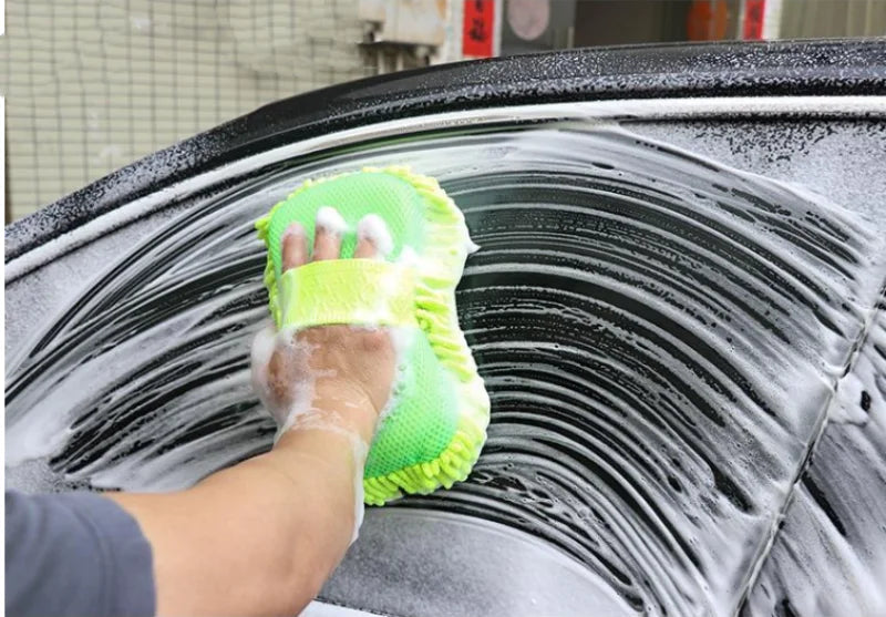 Microfiber Car Washer Sponge Cleaning Car Care Detailing Brushes Washing Towel Auto Gloves Styling Accessories Quick Pick Grocers