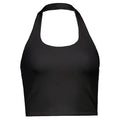Women's Ribbed Halter Neck Crop Tank Top Sleeveless U-Neck Backless Slim Fit Solid White Knit Cami Summer Casual Basic Y2K Quick Pick Grocers