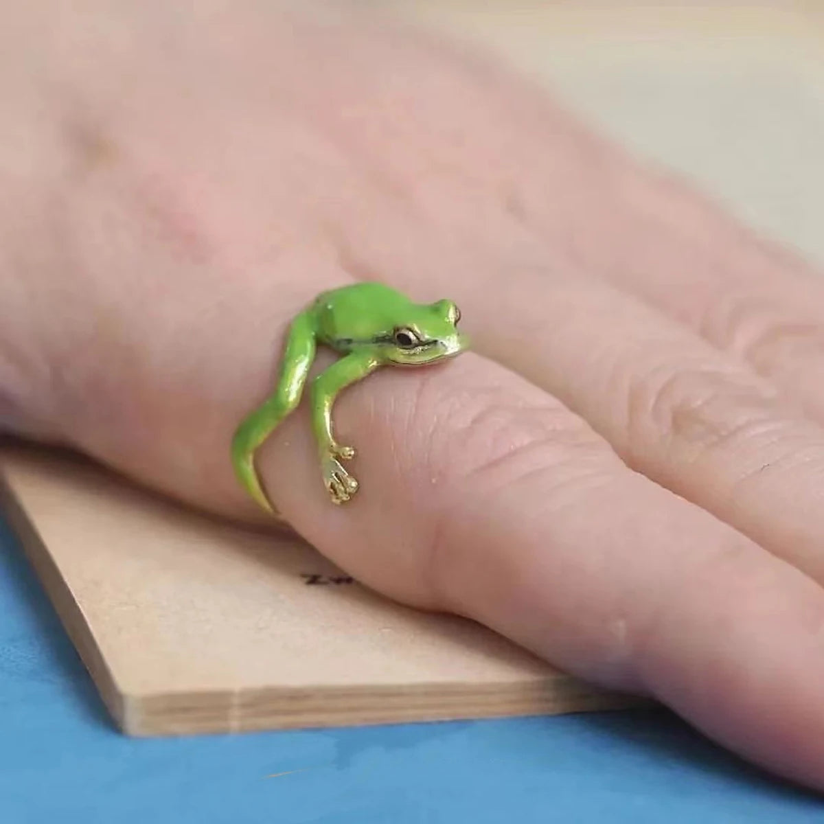 Exquisite Green Enamel Frog Open Ring For Women Cute Animal Lovely Party Adjustable Finger Jewelry Men Accessories Gifts N856 Quick Pick Grocers