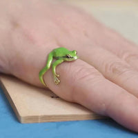Exquisite Green Enamel Frog Open Ring For Women Cute Animal Lovely Party Adjustable Finger Jewelry Men Accessories Gifts N856 Quick Pick Grocers