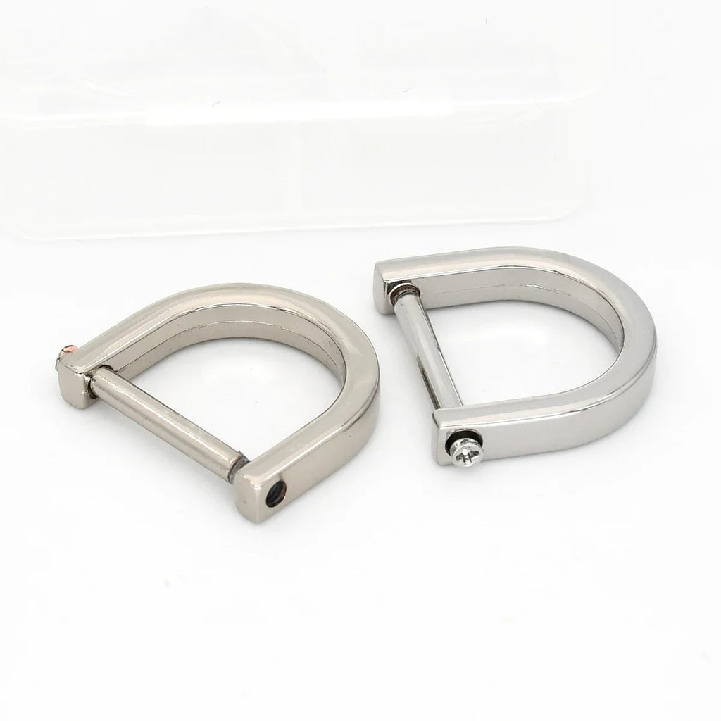 2pcs Metal Detachable D Ring Openable Dee Buckle Shackle Clasp for Leather Craft Bag Strap Handle Shoulder Repairing Parts Quick Pick Grocers