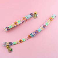 Pet Collar With Bell Cartoon Footprint Colorful Dog Puppy Kitten Collar Adjustable Safety Bell Ring Necklace Pet Accessories Econic Blanks
