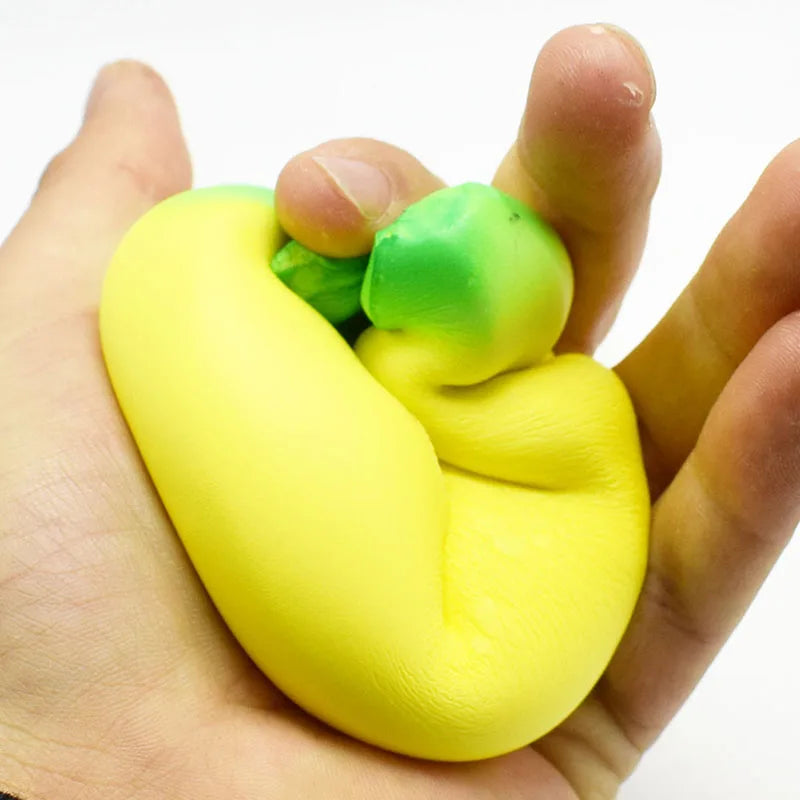 Anti-stress Squishy Banana Toys Slow Rising Jumbo Squishy Fruit Squeeze Toy Funny Stress Reliever Reduce Pressure Prop Econic Blanks