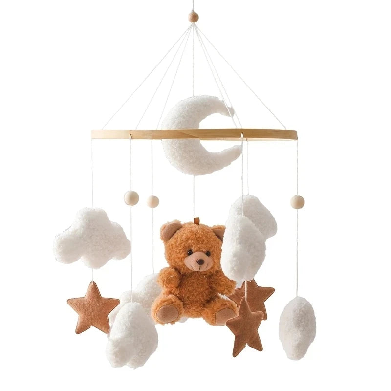 Baby Rattle Toy Bed Bell Bracket Wooden Mobile 0-12 Months Newborn Crochet Bed Bell Hanging Toys Holder Bracket Infant Crib Gift Purest Peak