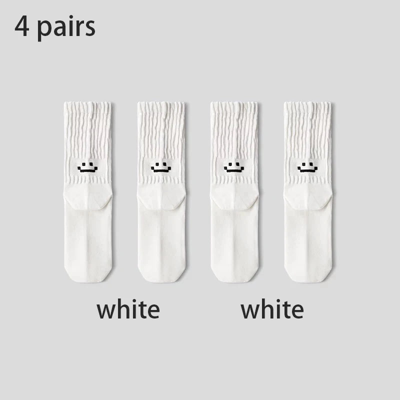 4 Pairs Men's Cotton Work Socks Cushioned Long Running Breathable Ankle Crew Socks  Casual Socks for Men Cycling socks Quick Pick Grocers