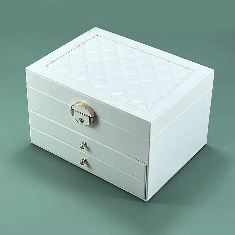 High-End Multi-Layer Drawer-Type Jewelry Box Household Large Capacity Earring Storage Organizer with Oxidation Finish Purest Peak