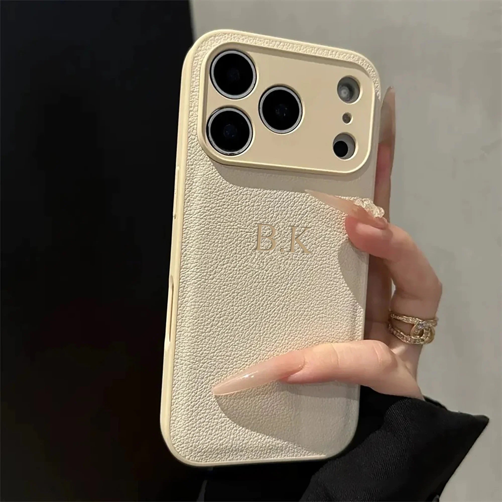 Custom Name Phone Case For iPhone 17 16 15 14 13 Pro Max Plus Air 3D Hot Stamping Faux Leather Cover Couple Gift Quick Pick Grocers