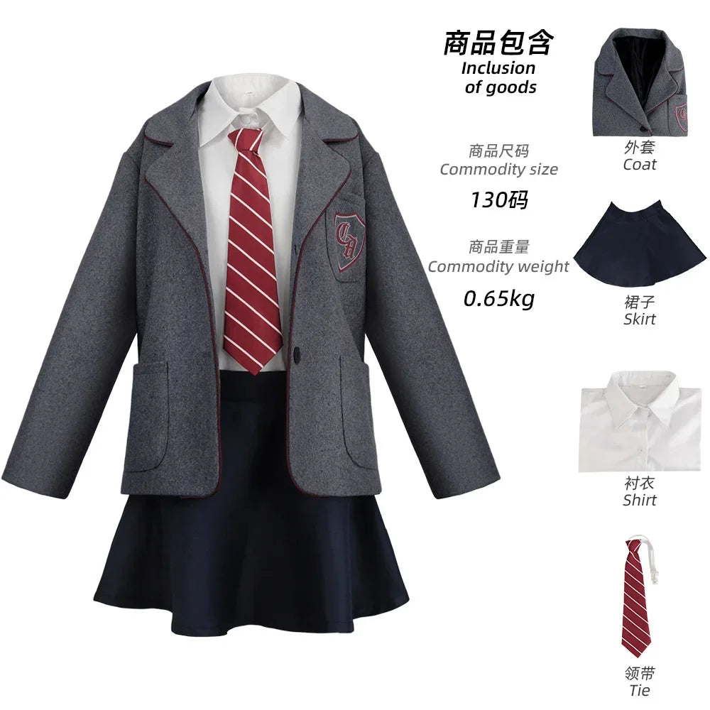 Movie Matilda Cosplay Costume School Uniform Coat Skirt Tie Roald Dahls Matilda the Musical Costume Suit Kids For Girls Women Quick Pick Grocers