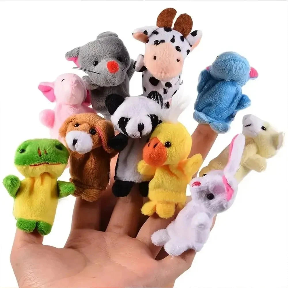 Cartoon Finger Puppets – 1/5/10pcs Plush Hand Dolls for Kids Econic Blanks