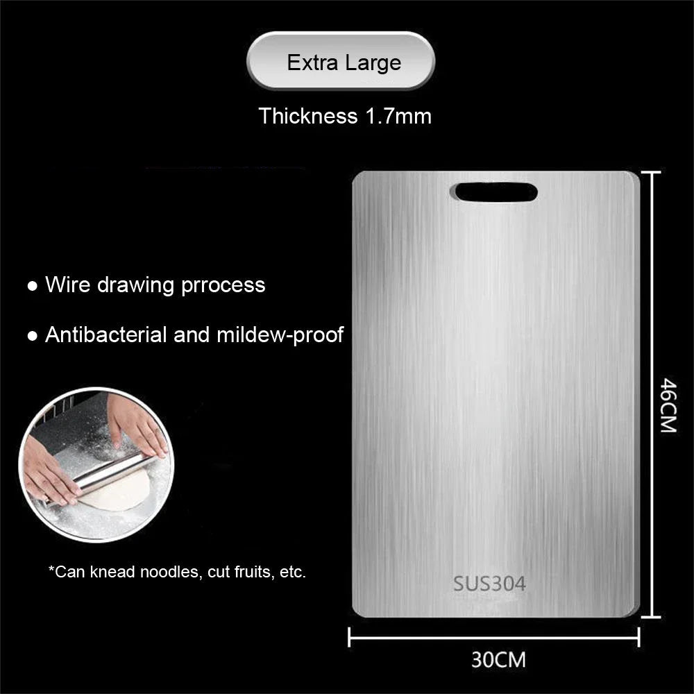 316 Stainless Steel Panel and Chopping Board Kitchen Household Thickened Double Sided Cutting Board Block Kneading Dough Board Econic Blanks