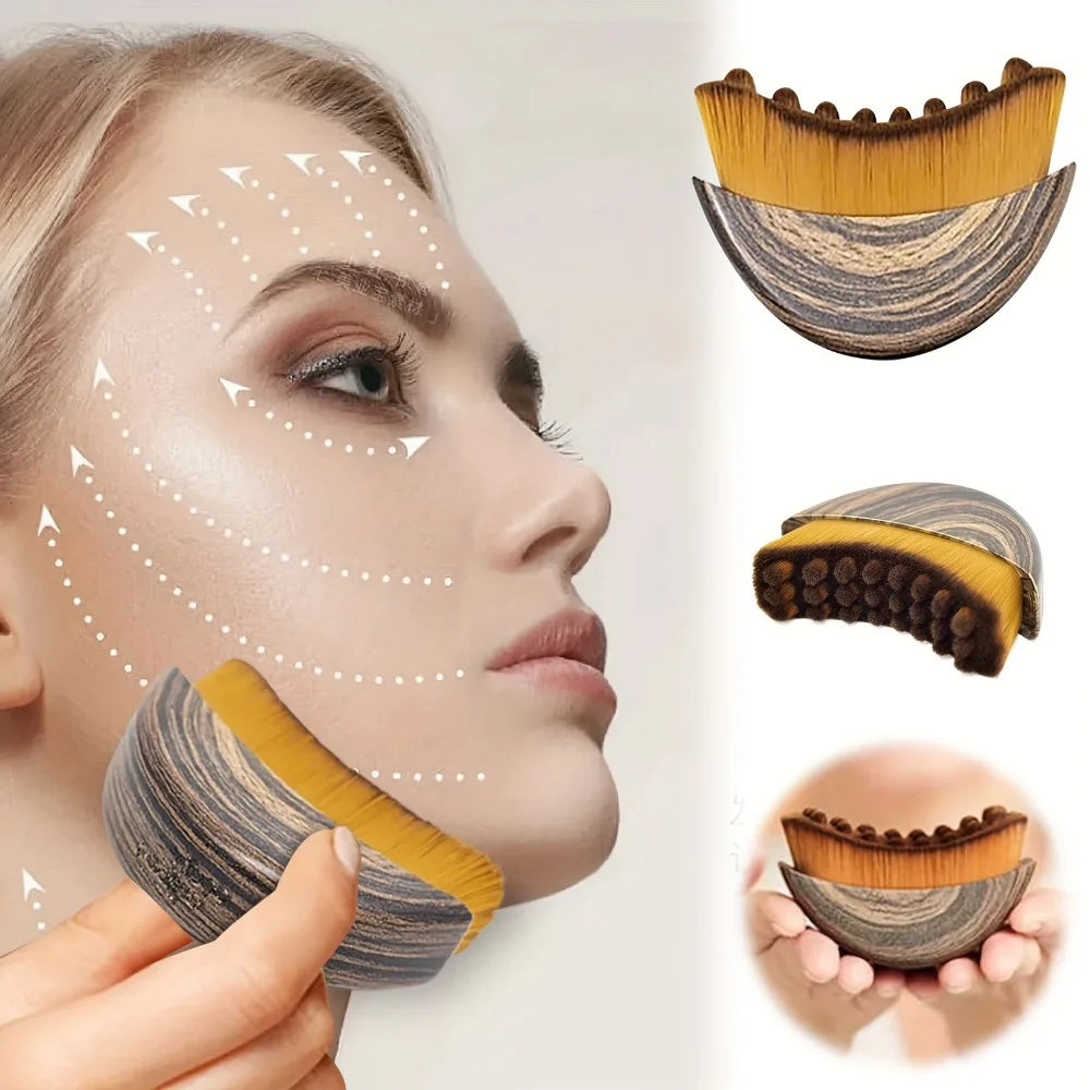 Lymphatic Contour Face Brush Dry Brushing Face Brush Lymphatic Drainage Massager for Face Chin Jawline Sculpting The Skin Quick Pick Grocers