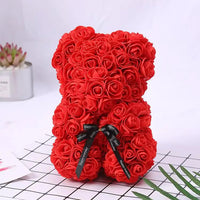 25cm Artificial Teddy Rose Flower Bear with Box Romantic Valentines Day Gift Girlfriend Women Anniversary Wedding Party Supplies Quick Pick Grocers