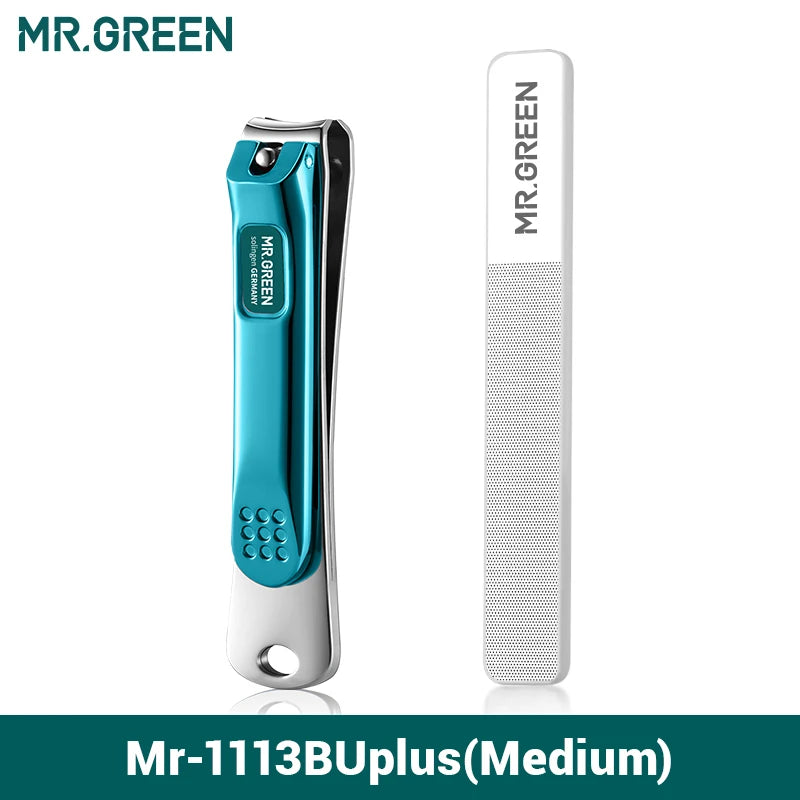 MR.GREEN Nail Clippers Stainless Steel Curved blade Clipper Fingernail Scissors Cutter Manicure tools trimmer with nail files Purest Peak