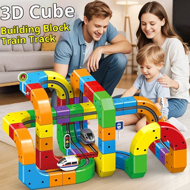 Electric Magnetic Track Set STEM Building Toy with Anti-Gravity Vehicles 100+ Pieces DIY Railway Model Creative Gift for Kids Quick Pick Grocers