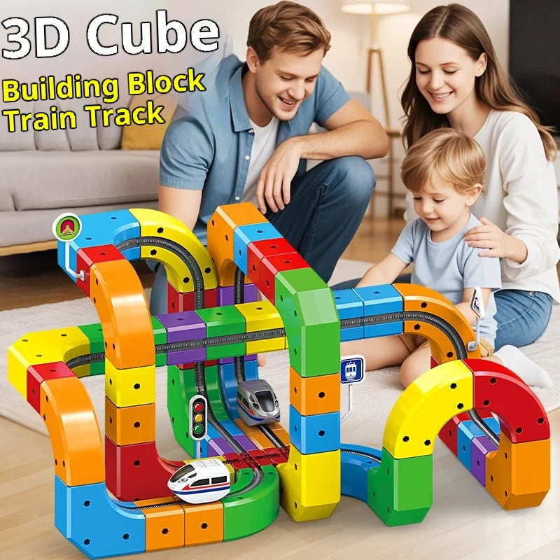 Electric Magnetic Track Set STEM Building Toy with Anti-Gravity Vehicles 100+ Pieces DIY Railway Model Creative Gift for Kids Quick Pick Grocers