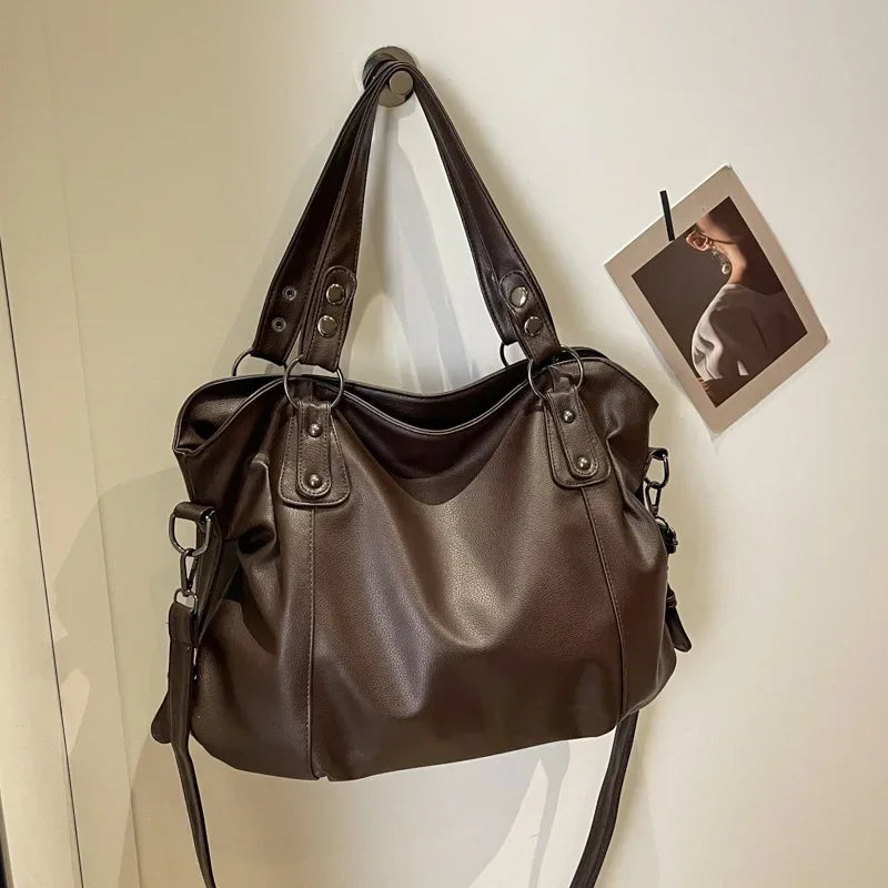 Soft Interior Compartment Shoulder Bags 2026 High Quality Contrasting Colors Bags for Women Fashion Zipper Pu Women's Handbags Quick Pick Grocers