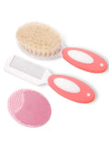 Baby Hair Brush Set for Newborn Toddlers Soft Bristles Silicone Cradle Cap Massaging Brush Infant Hair Care Bathing Soft Comb Purest Peak