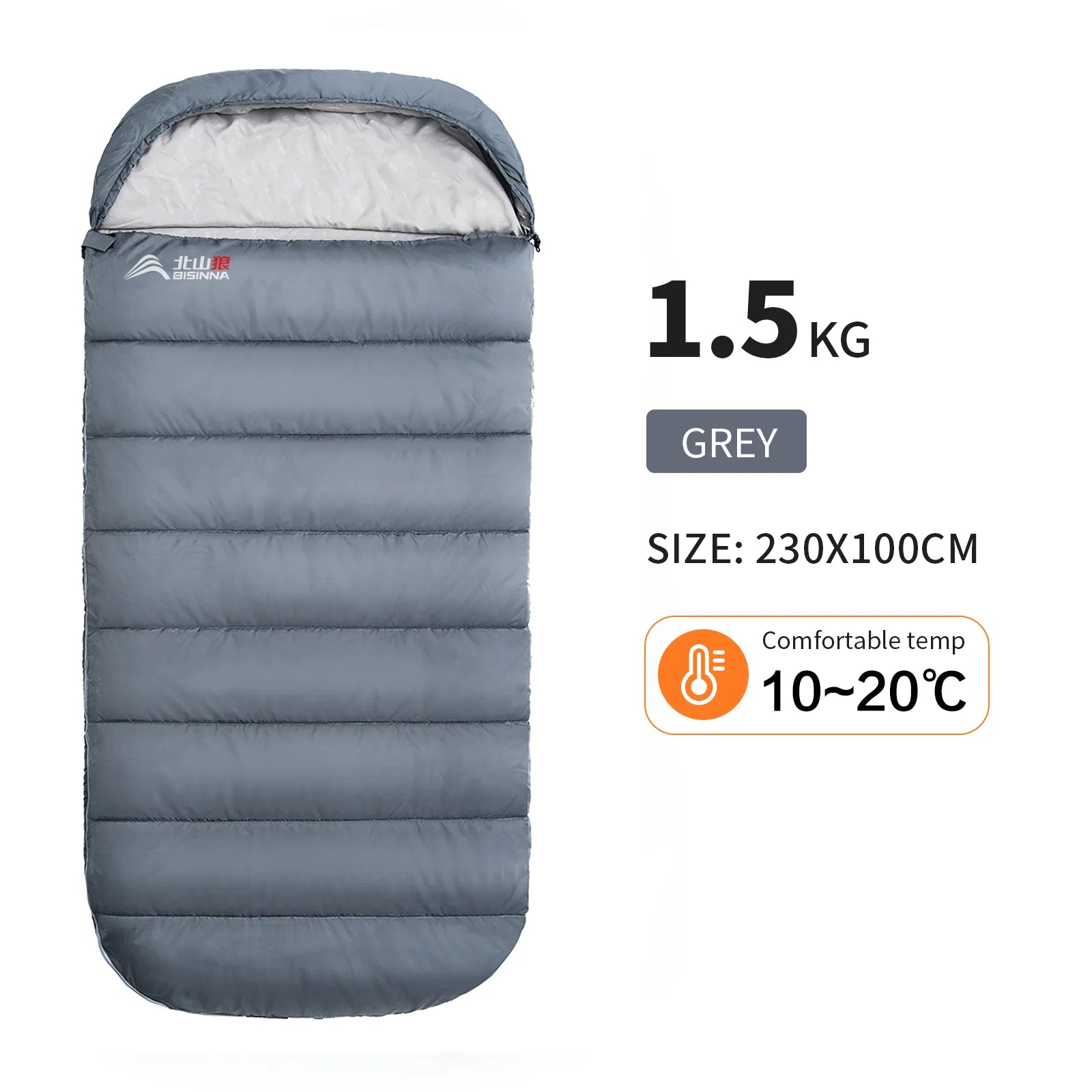 BISINNA Large Camping Sleeping Bag Lightweight 3 Season Loose Widen Bag Long Size for Adult Rest Hiking Fishing