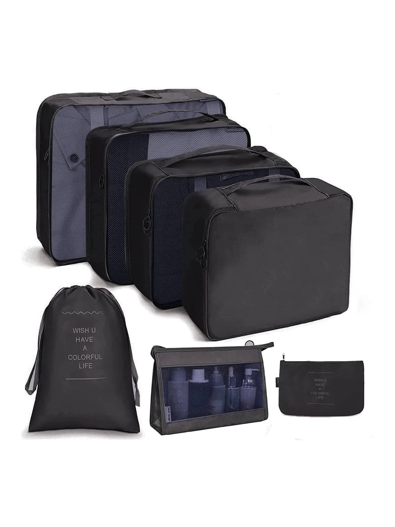 7/8/9/10 Pcs Set Travel Organizer Storage Bags Suitcase Packing Cubes Set Cases Portable Luggage Clothes Shoe Tidy Pouch Folding Econic Blanks