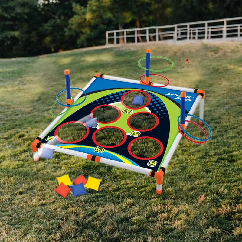 Portable Cornhole Throwing Circle Ferrule Board Set Easy Assemble Fun Kids Interactive Adults Outdoor Yard Toss Game Toy Econic Blanks