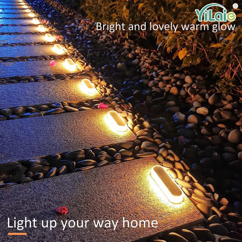 Quality Solar Step Lights Waterproof IP68 Warm White LED Path Lights Solar Powered Light Bar for Stairs Driveway Walkway Dock Quick Pick Grocers