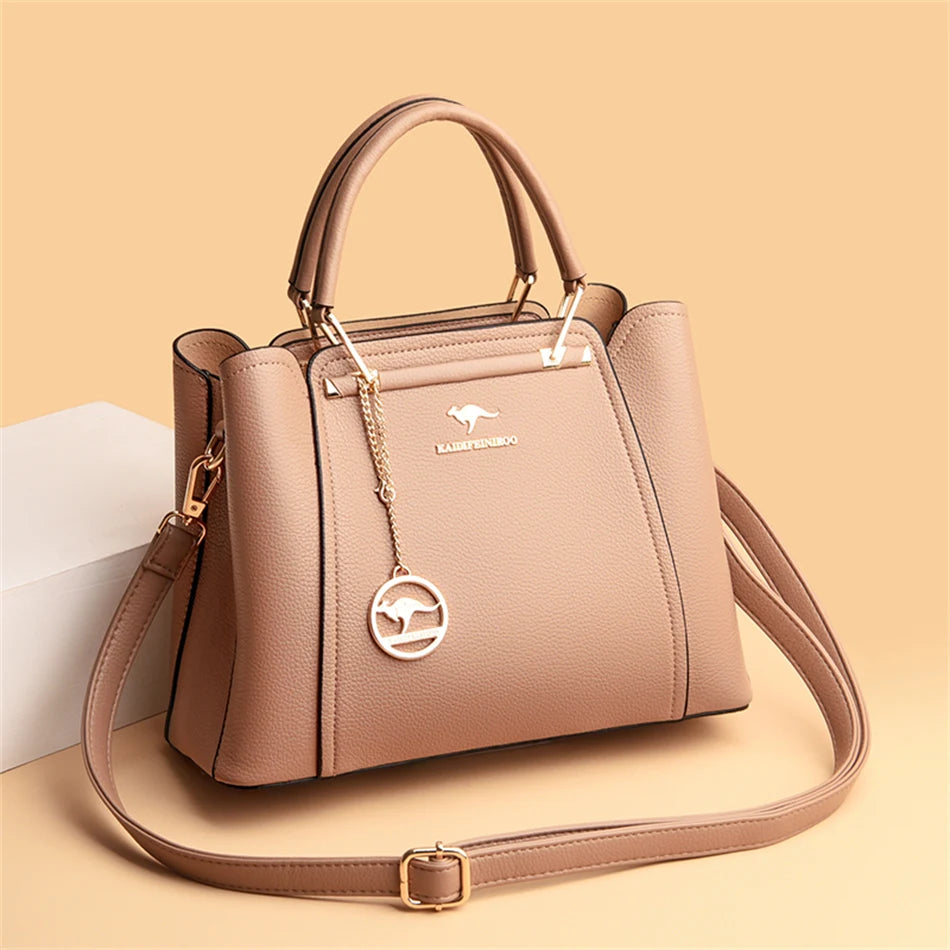 2024 Luxury Women Designer 3 Layers Shoulder Crossbody Sac Ladies Large Capacity Leather Handbags Shopper Brand Messenger Totes Quick Pick Grocers