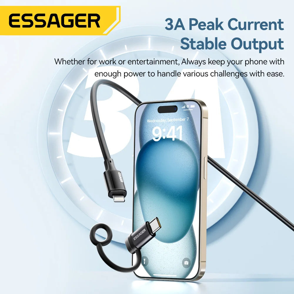 Essager Lighting To USB C Adapter 3A Fast Charging OTG for iPhone 15 xr Pro Type C To Lighting iPhone Connector OTG Converter Quick Pick Grocers