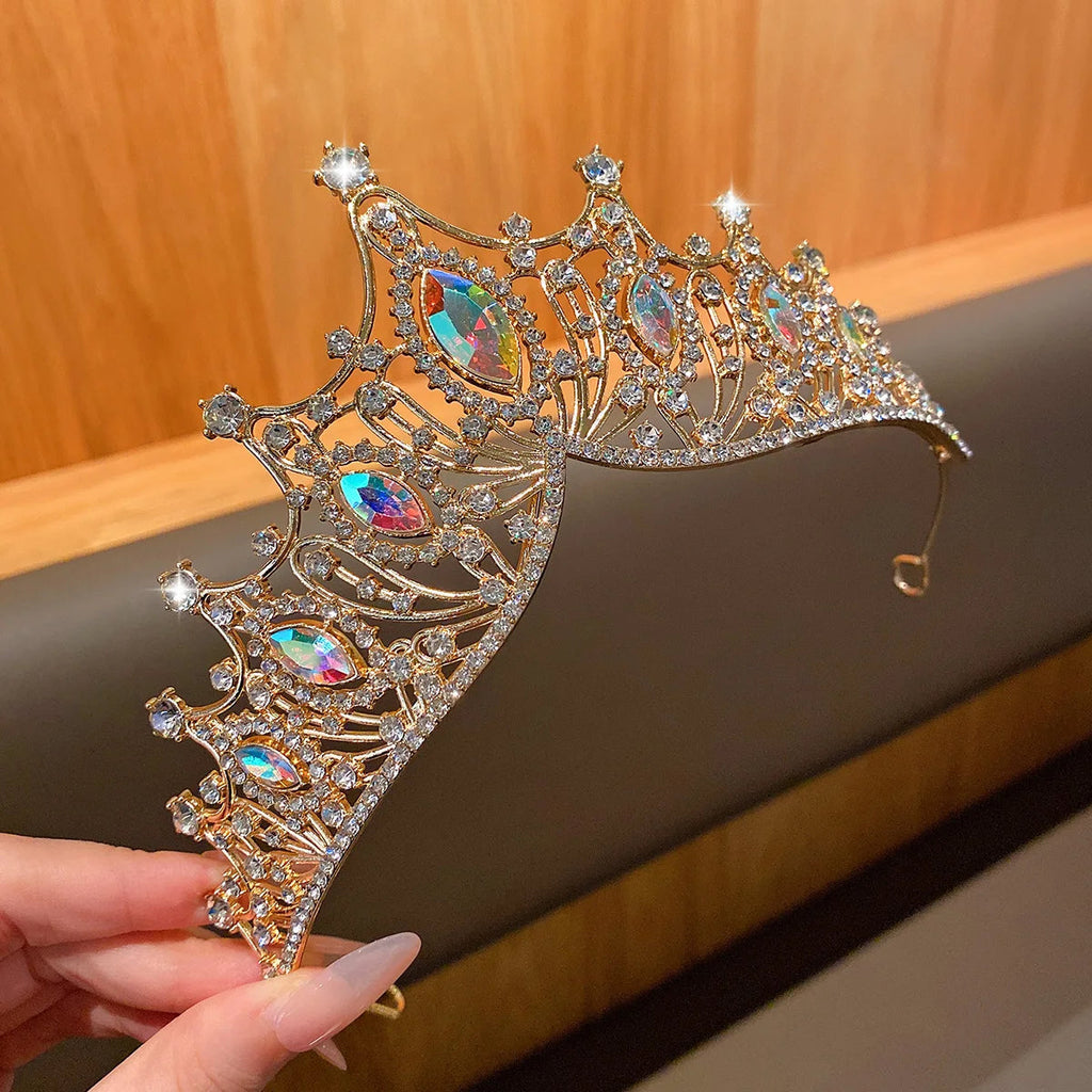 1 alloy rhinestone crown fashionable temperament crown sweet wind headband suitable for birthdays and performances as a hair acc Quick Pick Grocers