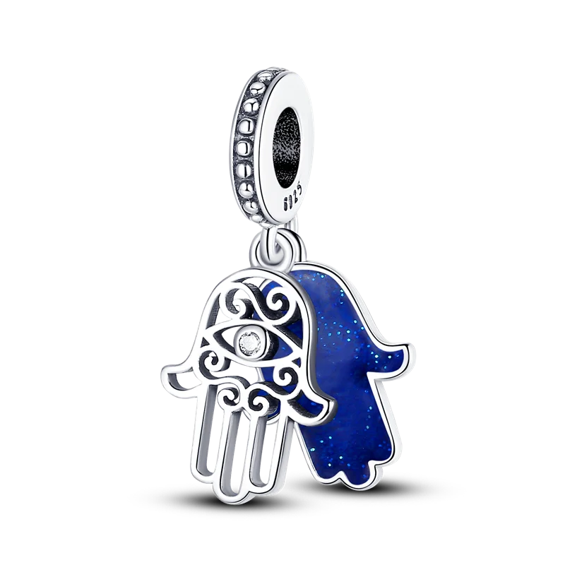 2025 Hot Sale Charms Bead 925 Sterling Silver Pink Butterfly Luminous Firefly Dangle Fit Bangle Bracelet Necklace DIY Jewelry Econic Blanks
