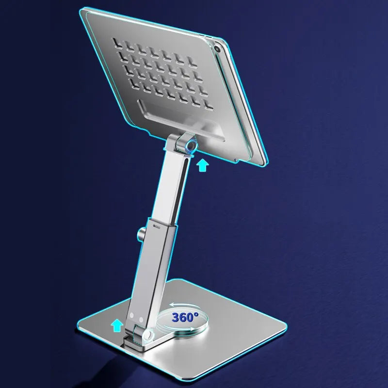 Aluminum Tablet Stand 360°Rotating Folding Adjustable Desk Holder Mount Riser for iPad Pro Air 4 Mini 12.9 4-14 Inch Xiaomi Tab Quick Pick Grocers