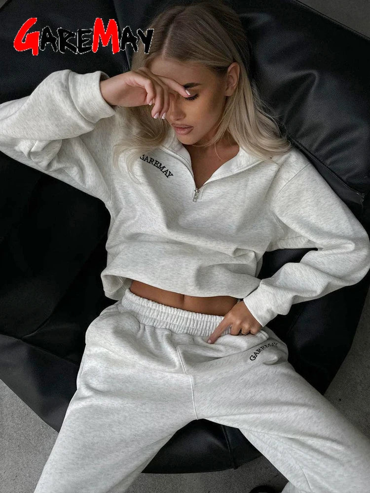 Spring Red Women's Tracksuit with Zipper Cotton Oversize Classic Two Piece Set Women Casual  Yellow Trouser Suits for Women 2026 Quick Pick Grocers