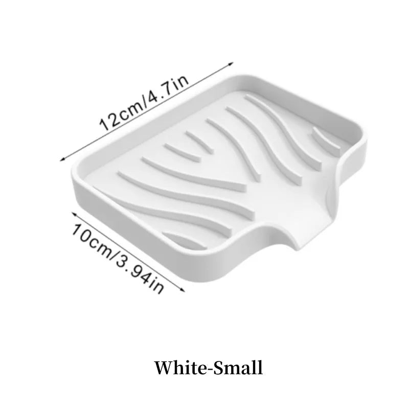 1-Pack Silicone Drain Soap Box Kitchen Bathroom Anti-slip Sink Tray Creative Washing Table Soap Tray Free Punch Drain Rack Econic Blanks
