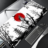 Samurai Warrior Mouse Pad Gamer Computer Accessories Keyboard Table Mat Black Mousepad Company Gaming Laptop Desk Accessory Pc Quick Pick Grocers