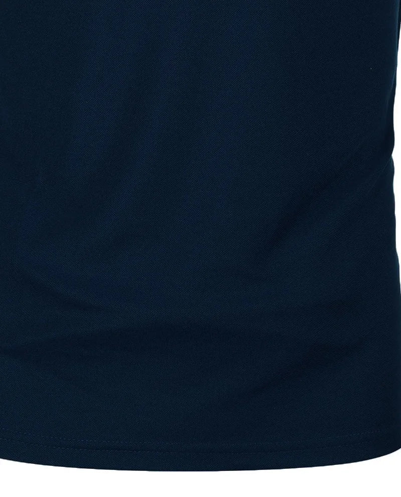 Men's short sleeve color matching fashion with men's lapel short sleeve Quick Pick Grocers