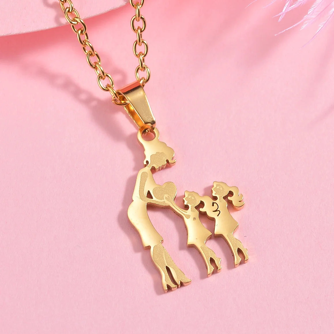 Girls Boy Children Stainless Steel Family Necklaces Mama Pendants Necklace Birthday Gifts For Women Jewelry Mother's Day Jewelry Quick Pick Grocers