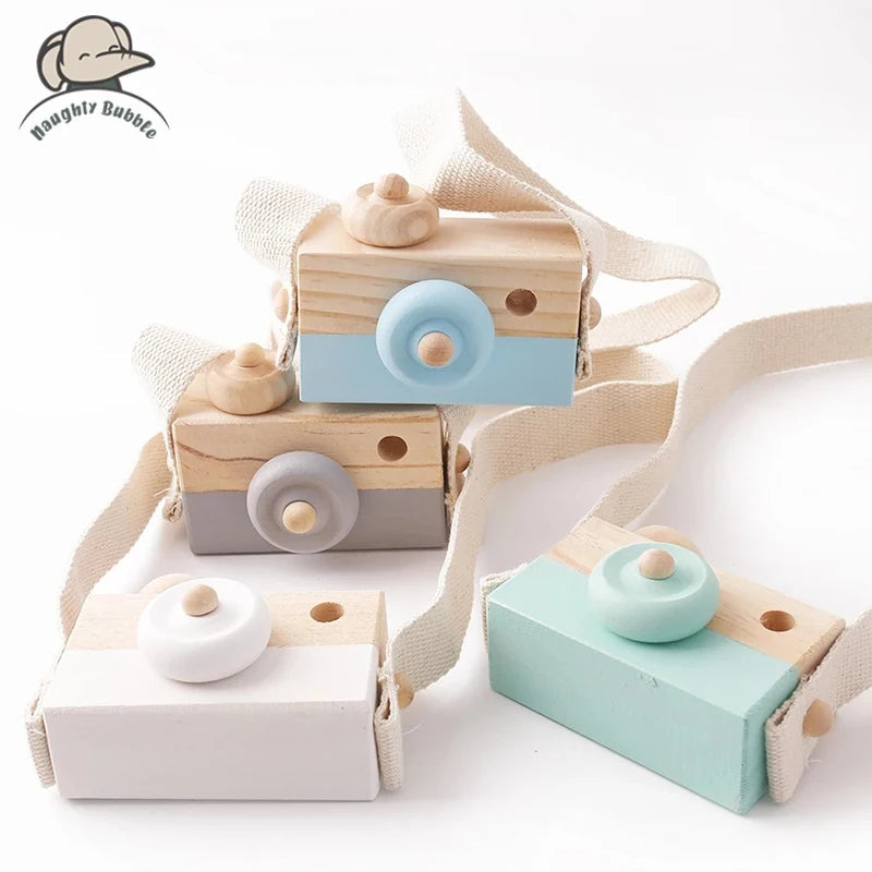 Wooden Fashion Camera Baby Toys Pendant Baby Block Montessori Toys for Children Wooden DIY Presents Nursing Gift Outdoor Toys Purest Peak