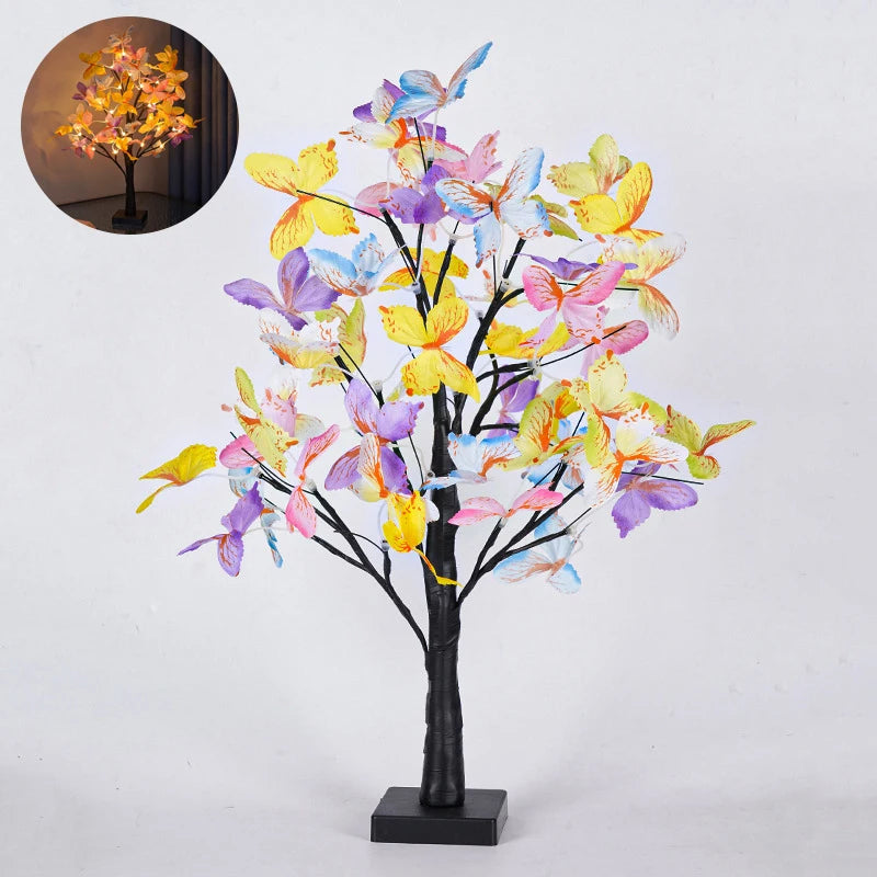Tabletop Bonsai Tree Lights, Butterfly Tree Lamp, DIY Decorative LED Night Light,for Gift Party Holiday Camping Summer Home Deco Quick Pick Grocers