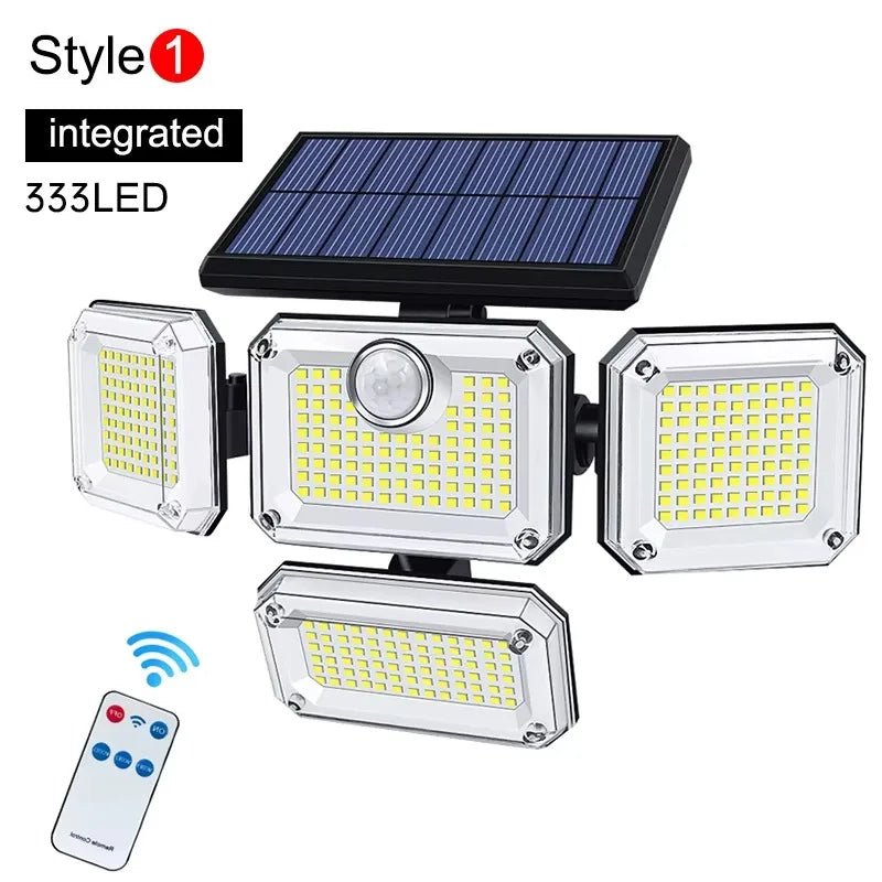122/333LED Solar Lights Outdoor Motion Sensor Human Induction 3 Modes IP65 Waterproof Solar Power Garage Yard Corridor Wall Lamp Econic Blanks