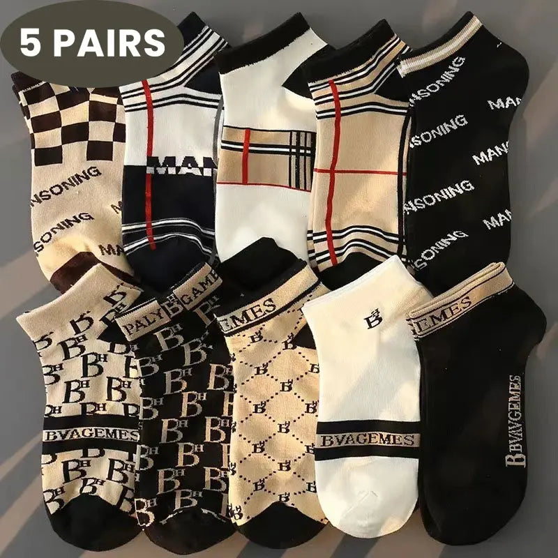 5/10pcs Men's Thin Breathable Low-Cut Socks - Anti-Odor, Moisture-Wicking, Lightweight, Comfortable & Versatile for Daily Wear Quick Pick Grocers