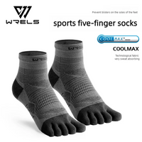 WRELS Coolmax Sports Socks Comfy Elastic Shock-proof Breathable Run Knitted Socks High Performance Athletic Five Toe Socks Quick Pick Grocers