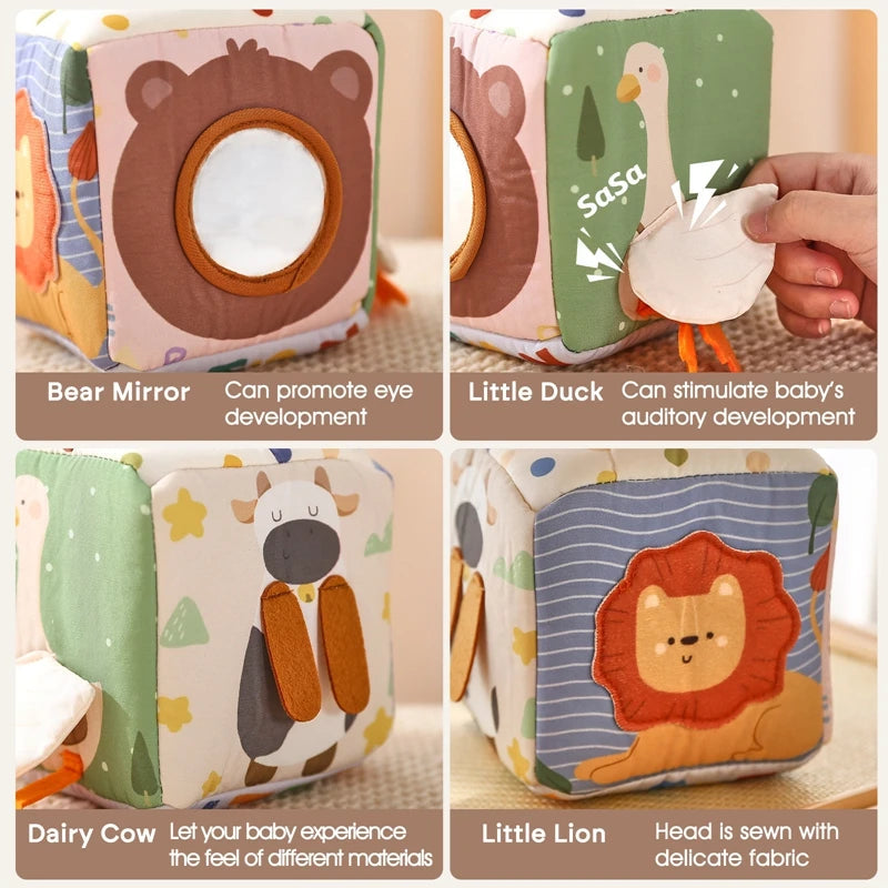 Montessori cloths Toys Magic Cotton Animal Tissue Box Kids Finger Exercise Cloth Busy Box Toys Baby Educational Activity Sensory Purest Peak
