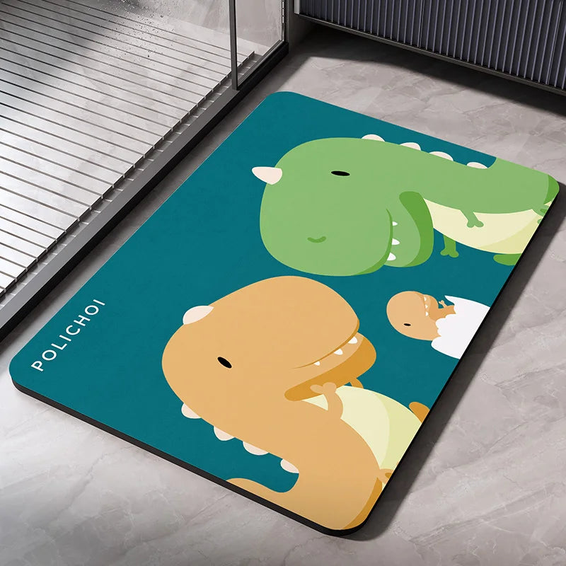 Diatomaceous Earth Bath Mat Bathroom Rug Absorbent Non-slip Floor Foot Mats Quick Dry Shower Carpet Toilet Pad Doormat Washable Econic Blanks