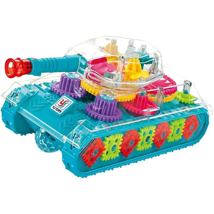 Light Up Transparent Gears Police Car Toy for Kids Bump and Go Toy Car for Boys Girl Educational Baby Toys Car Music LED Effects Quick Pick Grocers