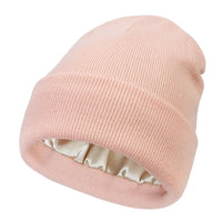 Unisex Satin Lined Beanie Hat For Women Winter Silk Lining Slouchy Warm Cuffed Skullies 2Layer Hair Cover Sleep Cap Quick Pick Grocers