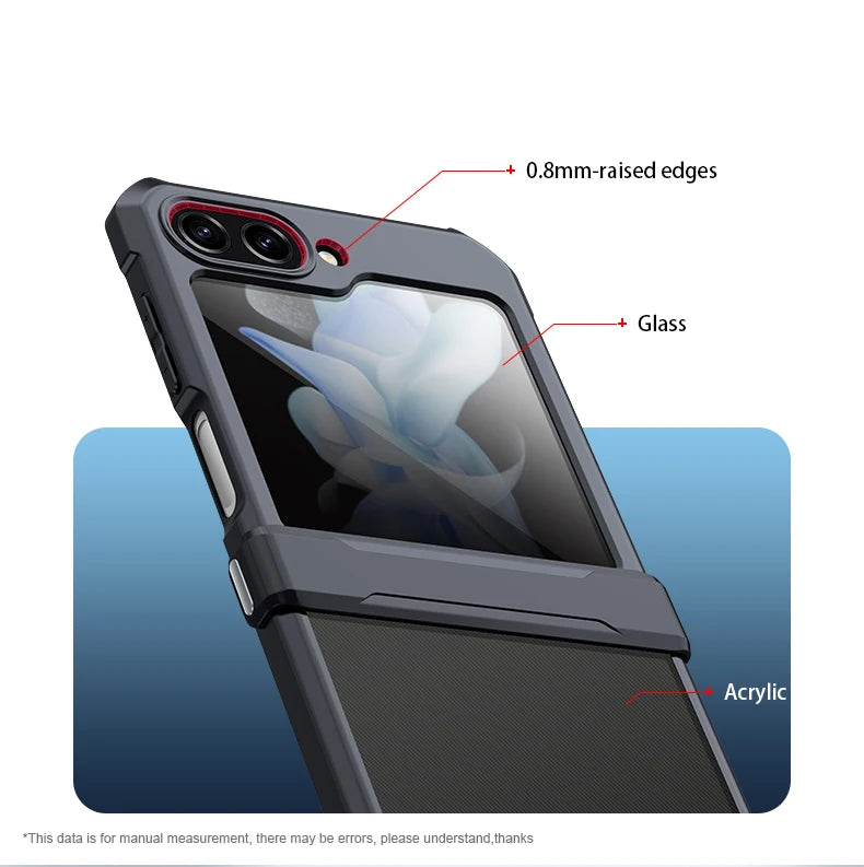 Xundd For Samsung Galaxy Z Flip 7 5 Z Flip 6 7 5G Case Airbag Shockproof Acrylic+TPU+Glass Back Cover For Flip5 z플립 5 7 케이스 Quick Pick Grocers
