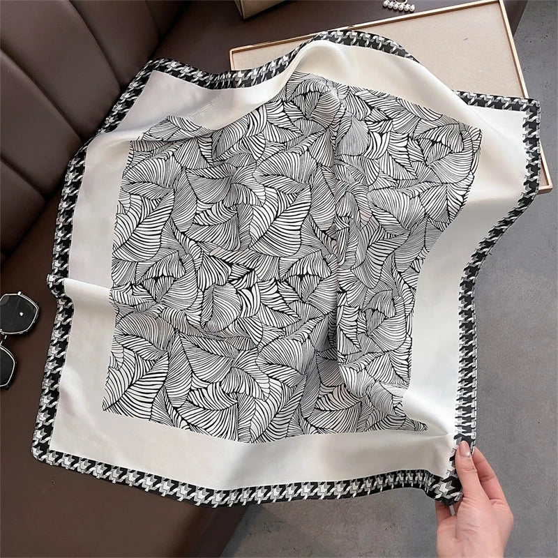 2025 Silk Shawl Print Headscarf Cat Hair Wrap Neckerchief Female Satin Square Scarf For Women Headband Foulard Hijab Bandana Quick Pick Grocers