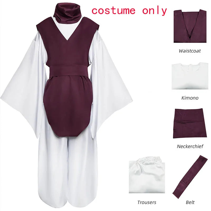 Anime Choso Cosplay Costume with Vest Neck Gaiter Belt White Elastic Pants Halloween Choso Kimono Outfits for Comic Con Quick Pick Grocers