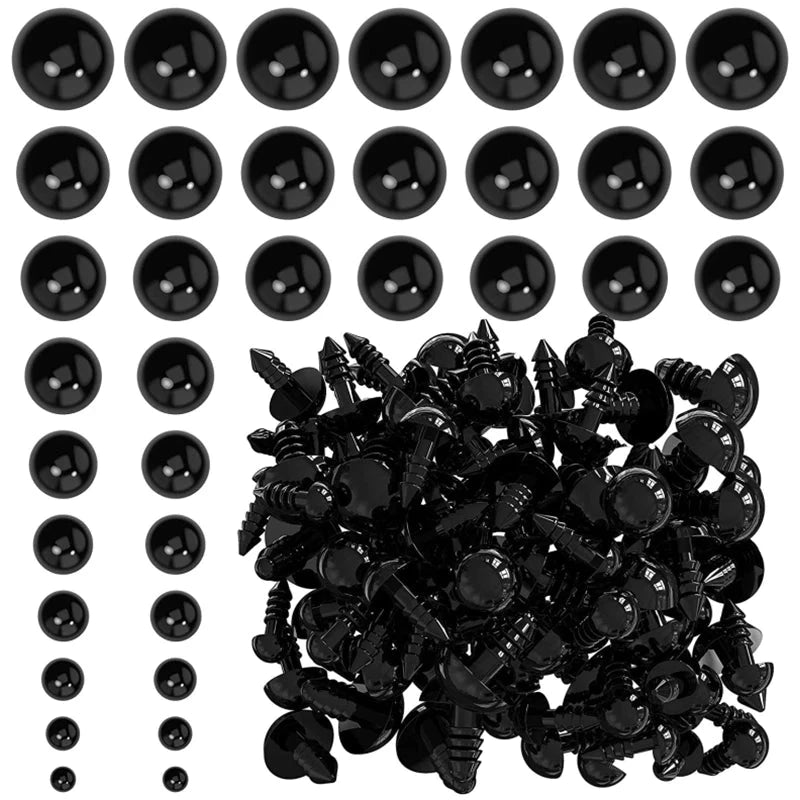100/50PCS 5-20mm Black Plastic Safety Eyes For Toys Amigurumi Diy Kit Crafts TeddyBear Toy Eye For Doll Decoration Accessories Econic Blanks