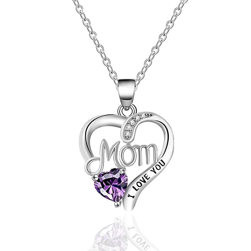 Huitan Silver Color Heart Pendant Necklace Female Anniversary Party Bright Zirconia Accessories Delicate Mom's Day Gift Jewelry Quick Pick Grocers