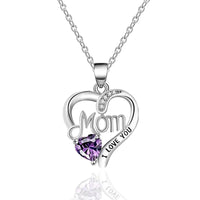 Huitan Silver Color Heart Pendant Necklace Female Anniversary Party Bright Zirconia Accessories Delicate Mom's Day Gift Jewelry Quick Pick Grocers